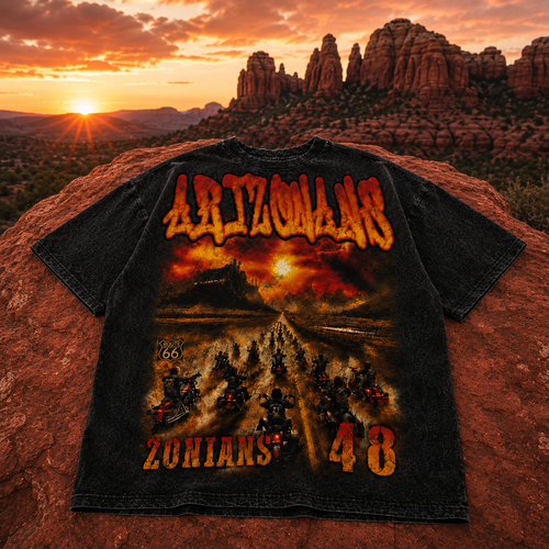 Route 66 Graphic  — Vintage Acid-Wash Oversized Fit T- Shirt Streetwear